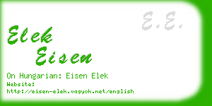 elek eisen business card